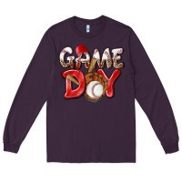 Plum Game day Baseball Long Sleeve Tee - NancyCooperArtShop