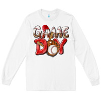White Game day Baseball Long Sleeve Tee - NancyCooperArtShop