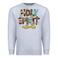 Heather Grey Holy Spirit Activate Premium Sweatshirt - FaDigitalArtStudio