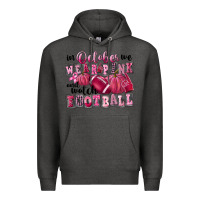 Charcoal Heather in october we wear pink and watch football Premium Hoodie - FaDigitalArtStudio