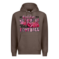 Coffee in october we wear pink and watch football Premium Hoodie - FaDigitalArtStudio