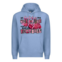 Colony Blue in october we wear pink and watch football Premium Hoodie - FaDigitalArtStudio