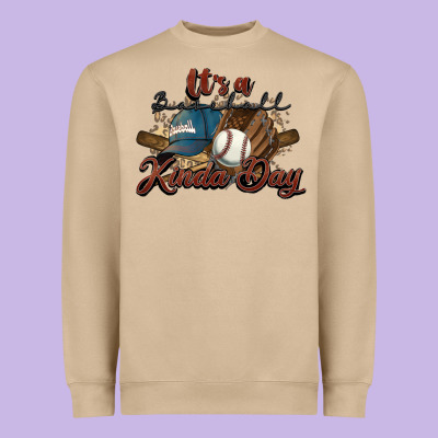 It's A Baseball Kinda Day Heavyweight Sweatshirt Designed By Howdyjamesfarm