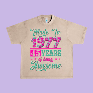 Made In 1977, 45 Years Of Being Awesome Urban Heavy Tee Designed By Jasminsmagicworld