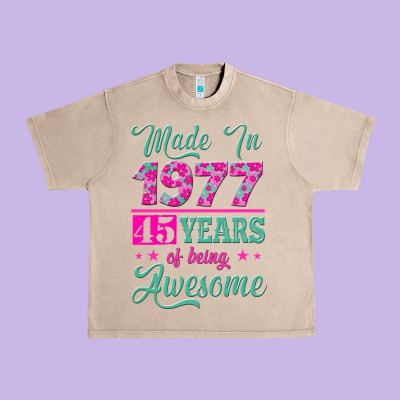 Made In 1977, 45 Years Of Being Awesome Urban Heavy Tee Designed By Jasminsmagicworld