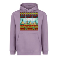 Lavender teepe tent dreamcatcher totem pole seamless patter Heavyweight Hoodie - FaDigitalArtStudio