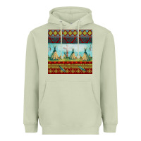 Matcha teepe tent dreamcatcher totem pole seamless patter Heavyweight Hoodie - FaDigitalArtStudio