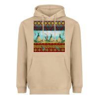 Mushroom teepe tent dreamcatcher totem pole seamless patter Heavyweight Hoodie - FaDigitalArtStudio