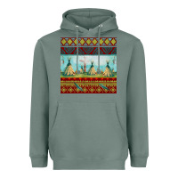 Sage teepe tent dreamcatcher totem pole seamless patter Heavyweight Hoodie - FaDigitalArtStudio
