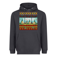 Smoke teepe tent dreamcatcher totem pole seamless patter Heavyweight Hoodie - FaDigitalArtStudio