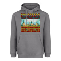 Storm teepe tent dreamcatcher totem pole seamless patter Heavyweight Hoodie - FaDigitalArtStudio