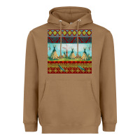 Toasted Coconut teepe tent dreamcatcher totem pole seamless patter Heavyweight Hoodie - FaDigitalArtStudio