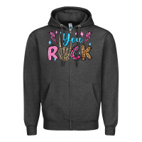 Charcoal Heather you rock valentine's day olivia Zipper Hoodie - OliviaCreatesArt