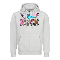 Dove Grey you rock valentine's day olivia Zipper Hoodie - OliviaCreatesArt