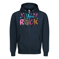 Navy you rock valentine's day olivia Zipper Hoodie - OliviaCreatesArt