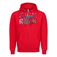Red you rock valentine's day olivia Zipper Hoodie - OliviaCreatesArt