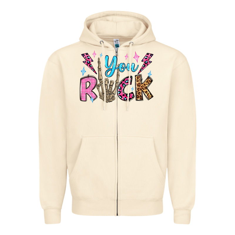 You Rock Valentine's Day Olivia Zipper Hoodie by OliviaCreatesArt | Teevron