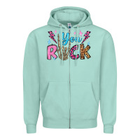 Seafoam you rock valentine's day olivia Zipper Hoodie - OliviaCreatesArt