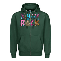Sports Green you rock valentine's day olivia Zipper Hoodie - OliviaCreatesArt
