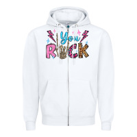 White you rock valentine's day olivia Zipper Hoodie - OliviaCreatesArt