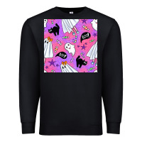 Black cute ghost halloween seamless pattern Premium Sweatshirt - BundleAndBundleShop