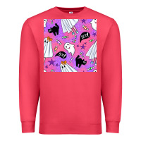 Cardinal cute ghost halloween seamless pattern Premium Sweatshirt - BundleAndBundleShop