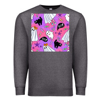 Charcoal Heather cute ghost halloween seamless pattern Premium Sweatshirt - BundleAndBundleShop