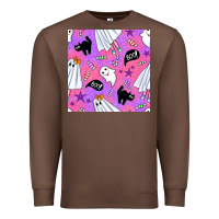 Chestnut cute ghost halloween seamless pattern Premium Sweatshirt - BundleAndBundleShop