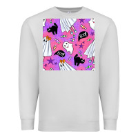 Dove Grey cute ghost halloween seamless pattern Premium Sweatshirt - BundleAndBundleShop