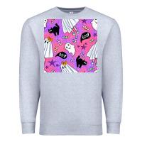 Heather Grey cute ghost halloween seamless pattern Premium Sweatshirt - BundleAndBundleShop