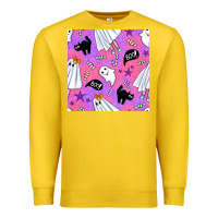 Lemon cute ghost halloween seamless pattern Premium Sweatshirt - BundleAndBundleShop