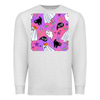 Oatmeal Heather cute ghost halloween seamless pattern Premium Sweatshirt - BundleAndBundleShop
