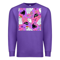 Purple cute ghost halloween seamless pattern Premium Sweatshirt - BundleAndBundleShop