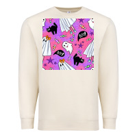 Sandshell cute ghost halloween seamless pattern Premium Sweatshirt - BundleAndBundleShop