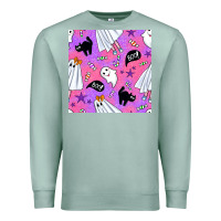 Seafoam cute ghost halloween seamless pattern Premium Sweatshirt - BundleAndBundleShop