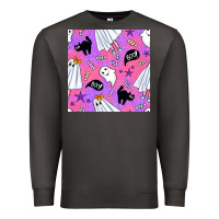 Smoke cute ghost halloween seamless pattern Premium Sweatshirt - BundleAndBundleShop