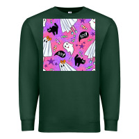 Sports Green cute ghost halloween seamless pattern Premium Sweatshirt - BundleAndBundleShop