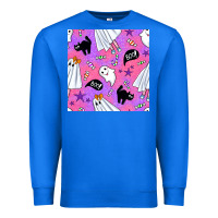 True Royal cute ghost halloween seamless pattern Premium Sweatshirt - BundleAndBundleShop