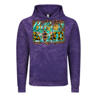 Cloud Purple bee kind with sunflower and leopard background Vintage Hoodie - Artiststas