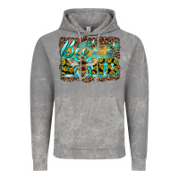 Cloud Rock bee kind with sunflower and leopard background Vintage Hoodie - Artiststas