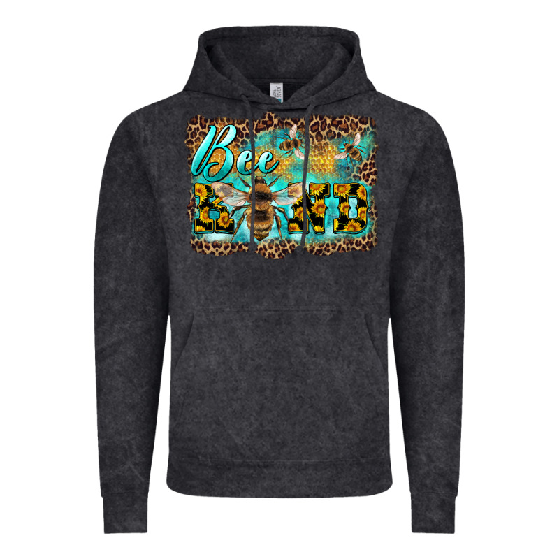 Bee Kind With Sunflower And Leopard Background Vintage Hoodie by Artiststas | Teevron