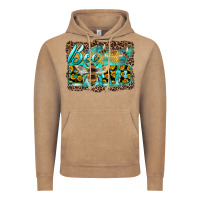 Vintage Coffee bee kind with sunflower and leopard background Vintage Hoodie - Artiststas