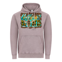 Vintage Zinc bee kind with sunflower and leopard background Vintage Hoodie - Artiststas