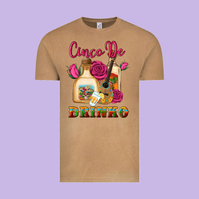 Cinco De Drinko Vintage Tee Designed By Artiststas