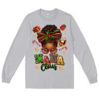 Moon Dust Nana Claus Afro Messy Bun Long Sleeve Tee - texasbilliewilder