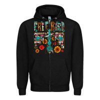 Black western free bird Zipper Hoodie - OliviaCreatesArt