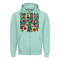 Seafoam western free bird Zipper Hoodie - OliviaCreatesArt