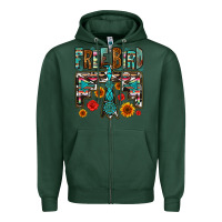 Sports Green western free bird Zipper Hoodie - OliviaCreatesArt