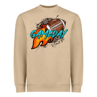 Mushroom Game day leopard fire and ball Heavyweight Sweatshirt - HowdyJamesFarm