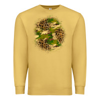 Antique Gold camouflage and leopard patch Premium Sweatshirt - BundleAndBundleShop